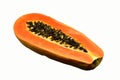 Papaya, half sliced Ã¢â¬â¹Ã¢â¬â¹fruit on white background